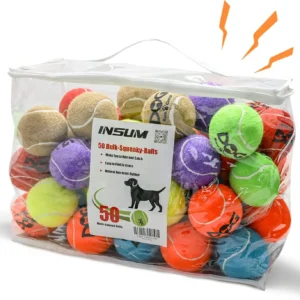 Durable Squeaky Tennis Balls for Dogs - Bulk 50 Pack