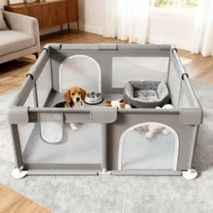 47x47x23.6 Inch Puppy Playpen With Gate