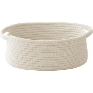 Woven Basket with Handles, Small Rope Storage